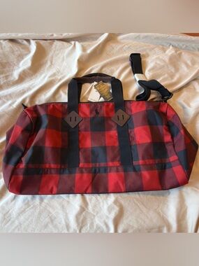 New Polo Ralph Lauren Plaid Buffalo Check Boston Duffel Bag Rare MSRP $200